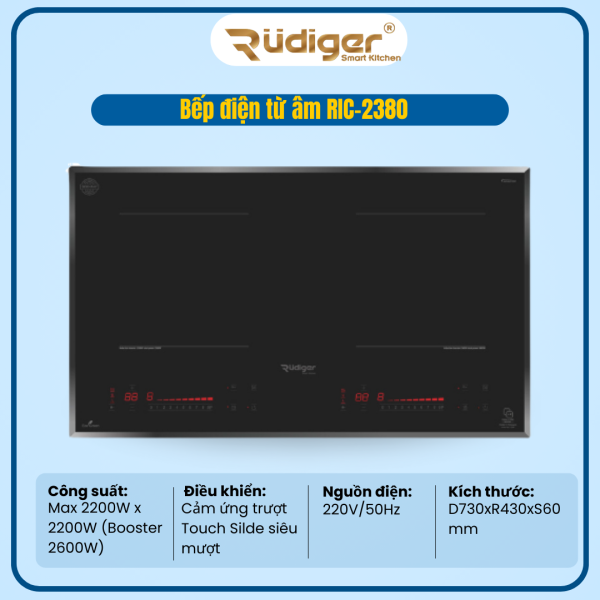 BẾP ĐIỆN TỪ ÂM RUDIGER RIC-2380
