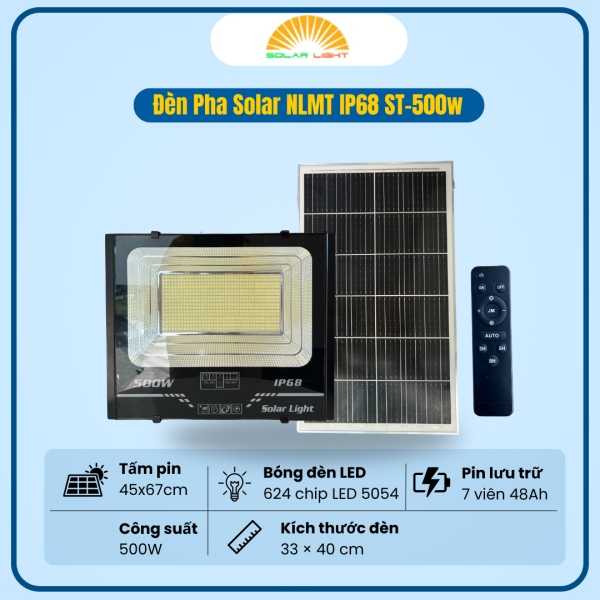 ĐÈN PHA SOLAR LIGHT NLMT IP68 ST-500W (BÁO PIN)