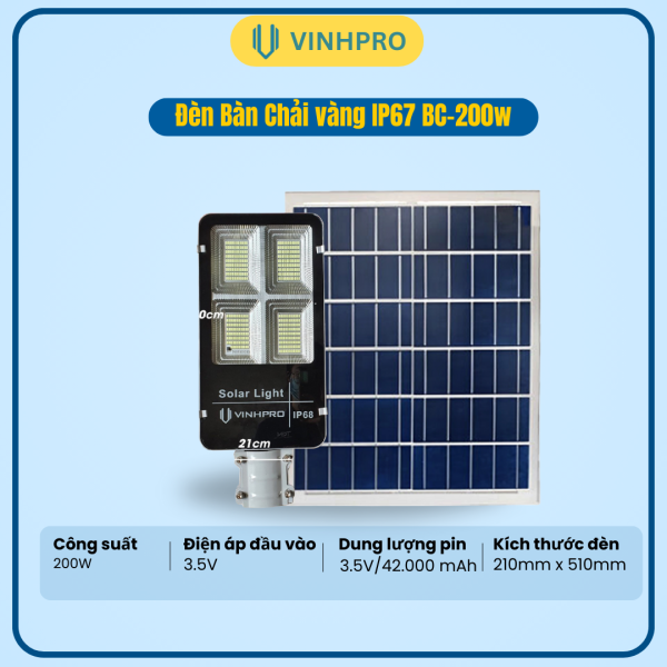 ĐÈN BÀN CHẢI VÀNG IP67 VINHPRO BC-200W