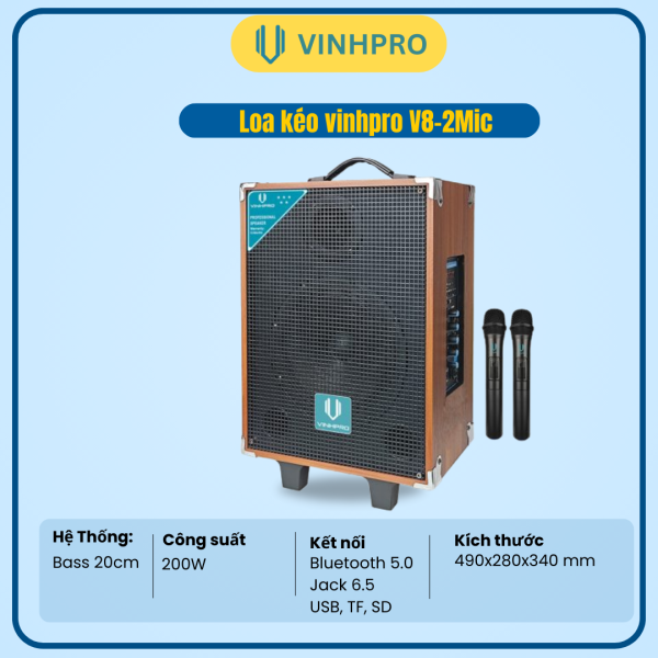 LOA KÉO VINHPRO V8 (2MIC)