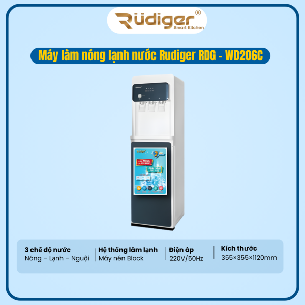 MÁY LÀM NÓNG LẠNH NƯỚC RUDIGER RDG – WD206C