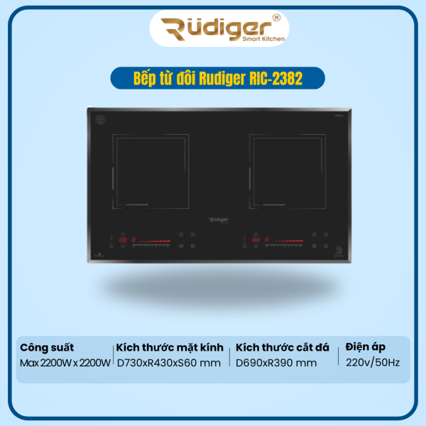 BẾP TỪ ĐÔI RUDIGER RIC-2382