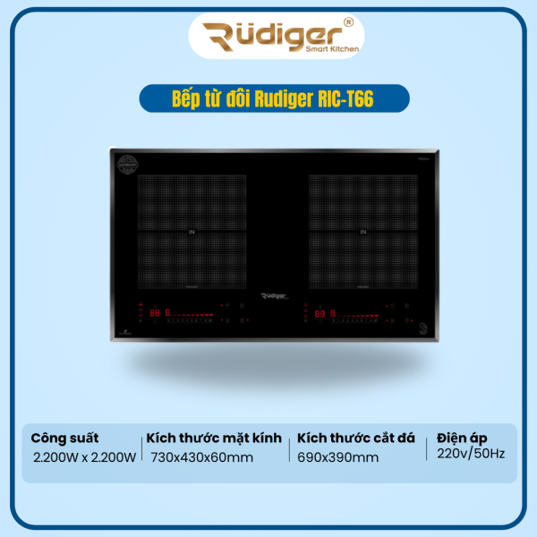 BẾP TỪ ĐÔI RUDIGER RIC-T66