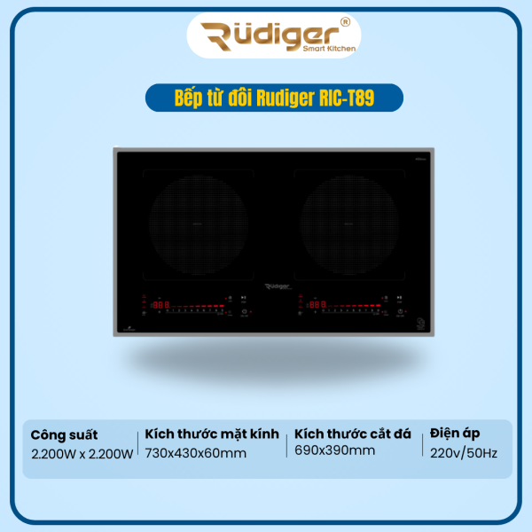 BẾP TỪ ĐÔI RUDIGER RIC-T89