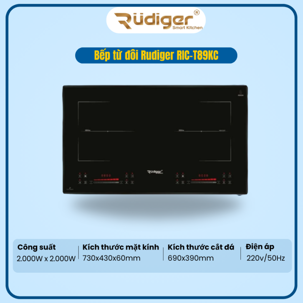 BẾP TỪ ĐÔI RUDIGER RIC-T89KC
