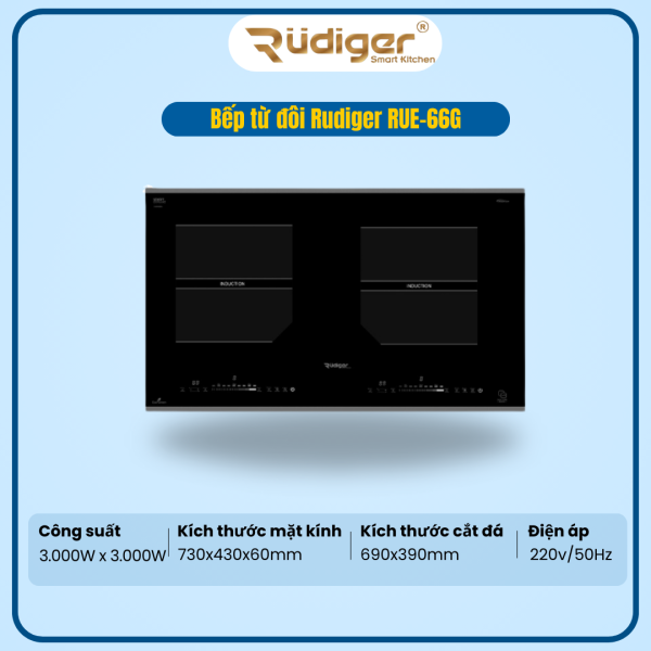 BẾP TỪ ĐÔI RUDIGER RUE-66G