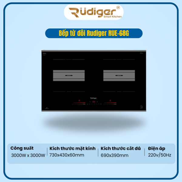BẾP TỪ ĐÔI RUDIGER RUE-68G