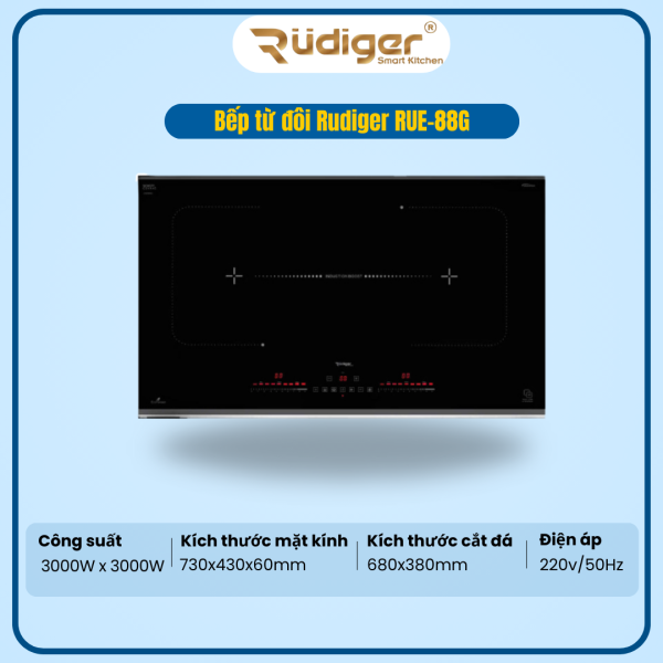 BẾP TỪ ĐÔI RUDIGER RUE-88G