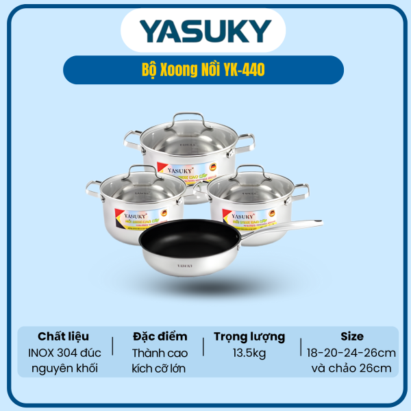 BỘ XOONG NỒI YASUKY YK-440