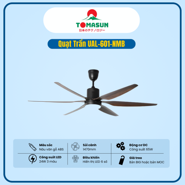 QUẠT TRẦN TOMASUN UAL-601-NMB